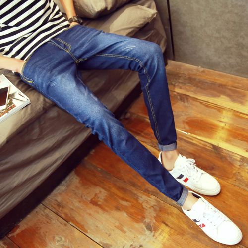 Jeans pour jeunesse pieds Slim en coton Quatre saisons - Ref 1466592