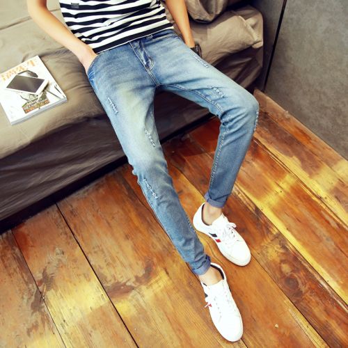 Jeans pour adolescent pieds Slim JEANS en coton automne - Ref 1466607