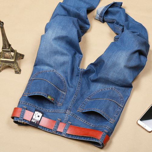 Jeans pour jeunesse coupe droite en coton été - Ref 1466619