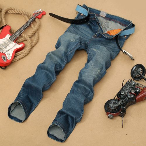 Jeans pour adolescent pieds Slim en coton été - Ref 1466622