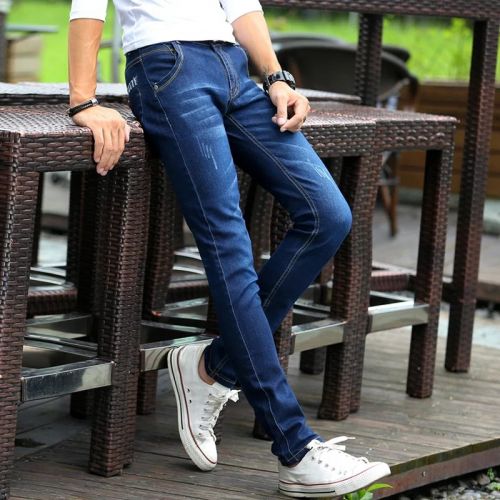 Jeans pour adolescent pieds Slim en coton Quatre saisons - Ref 1466649