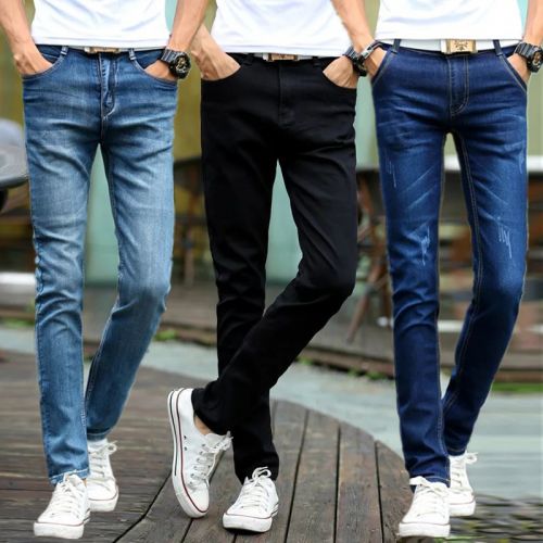 Jeans pour adolescent pieds Slim en coton Quatre saisons - Ref 1466660