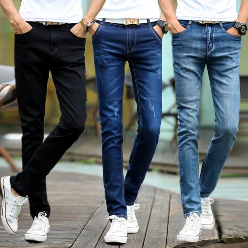 Jeans pour adolescent pieds Slim en coton Quatre saisons - Ref 1466668