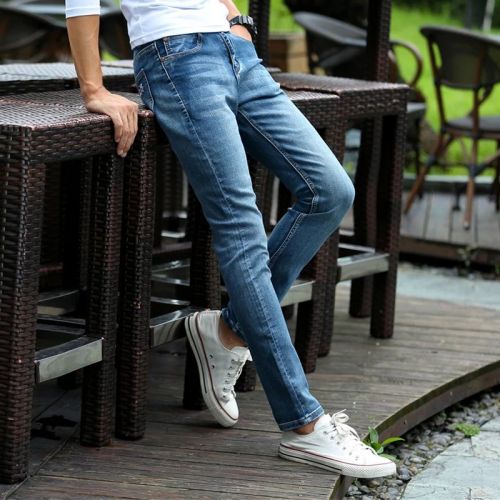 Jeans pour adolescent pieds Slim en coton automne - Ref 1466677