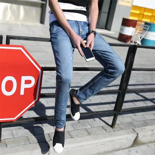 Jeans pour adolescent pieds Slim en coton Quatre saisons - Ref 1466679