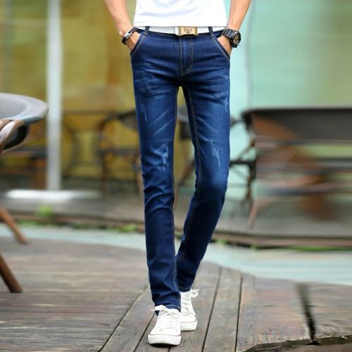 Jeans pour adolescent pieds Slim en coton Quatre saisons - Ref 1466684