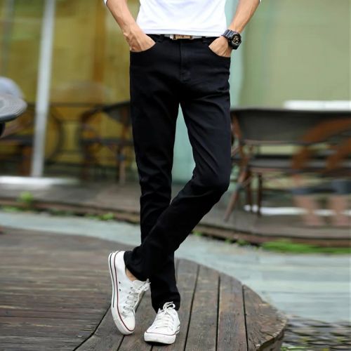 Jeans pour adolescent pieds Slim en coton automne - Ref 1466688