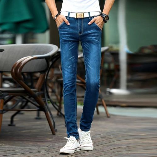 Jeans pour adolescent pieds Slim en coton Quatre saisons - Ref 1466694