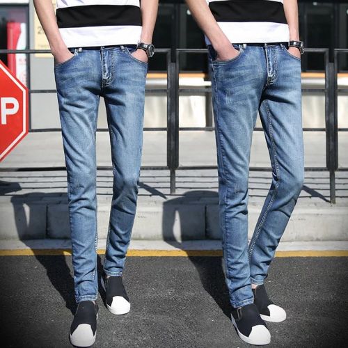 Jeans pour adolescent pieds Slim en coton automne - Ref 1466695