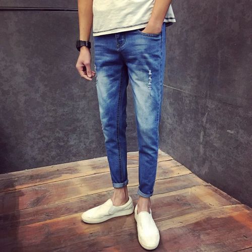 Jeans pour jeunesse pieds Slim en coton automne - Ref 1466704