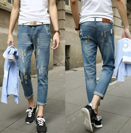 Jeans pour adolescent pieds Slim été - Ref 1466726