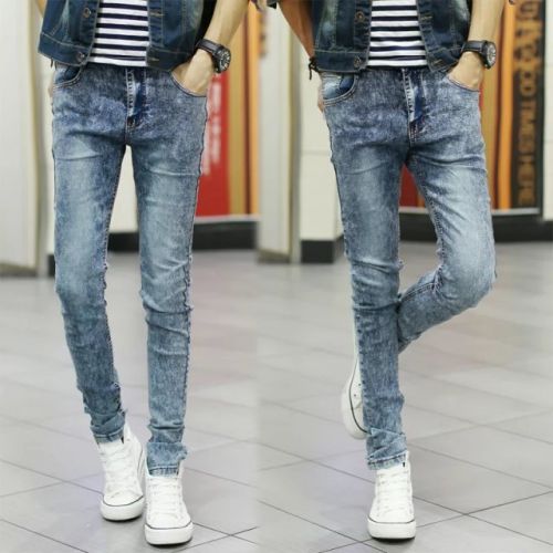 Jeans pour adolescent pieds Slim en coton automne - Ref 1466743