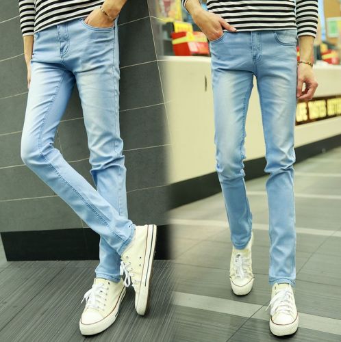 Jeans pour adolescent pieds Slim en coton printemps - Ref 1466828