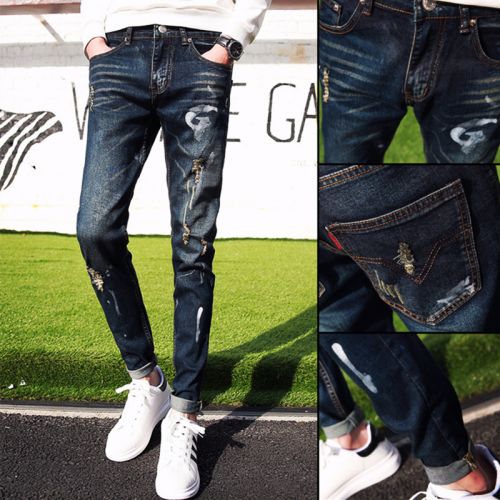 Jeans pour adolescent pieds Slim en coton automne - Ref 1466830