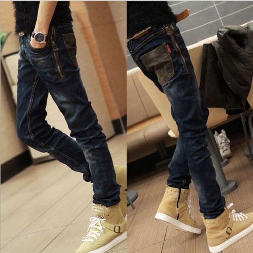 Jeans pour adolescent pieds Slim en coton hiver - Ref 1466853