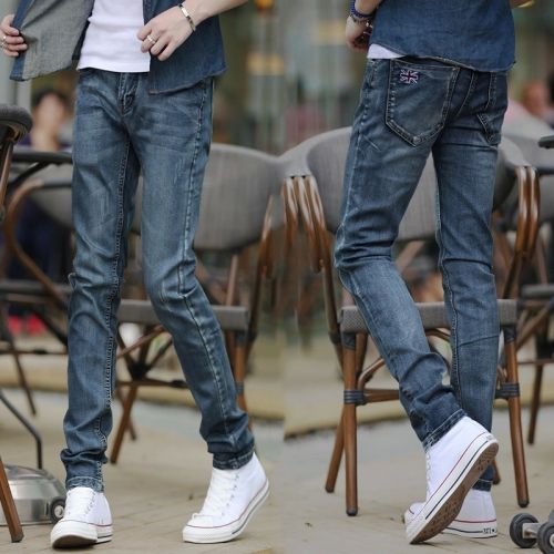 Jeans pour jeunesse pieds Slim en coton Quatre saisons - Ref 1466885