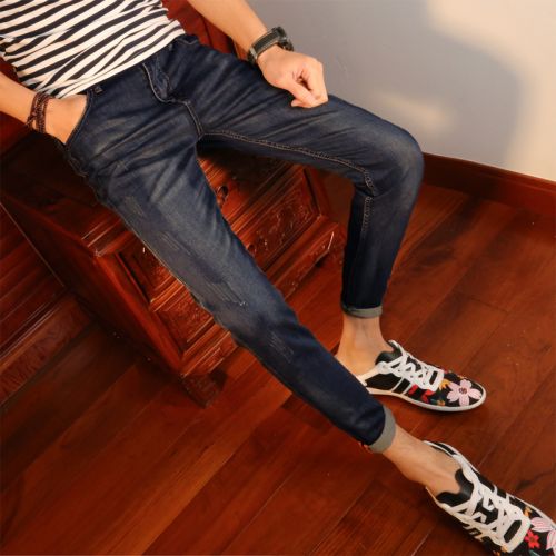 Jeans pour adolescent pieds Slim en coton Quatre saisons - Ref 1466920