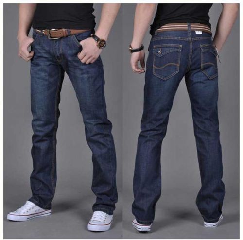Jeans coupe droite en coton pour printemps - Ref 1466981