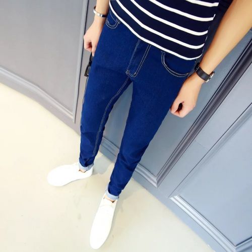 Jeans pour adolescent pieds Slim en coton été - Ref 1467015