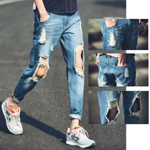 Jeans pour jeunesse pieds Slim en coton été - Ref 1467102