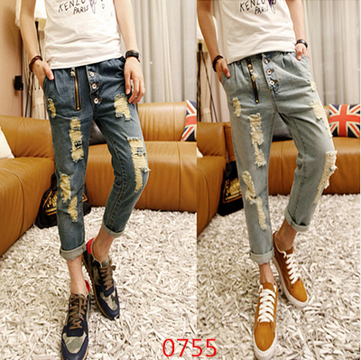 Jeans pour adolescent pieds Slim en coton automne - Ref 1467110