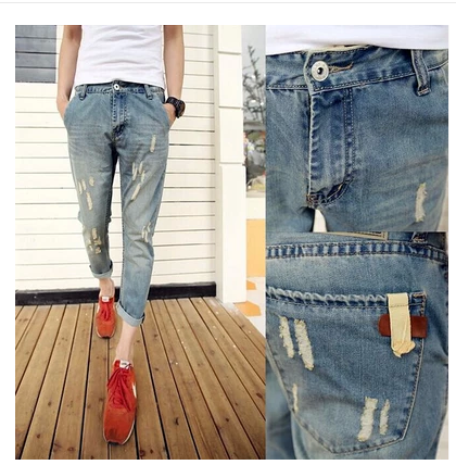 Jeans pour adolescent coupe droite en coton été - Ref 1467277