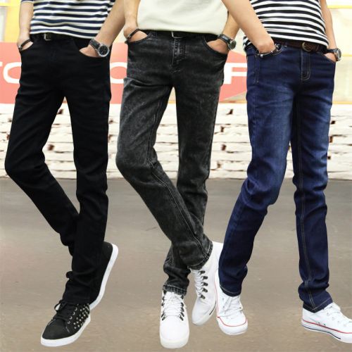 Jeans pour adolescent pieds Slim en coton été - Ref 1467287