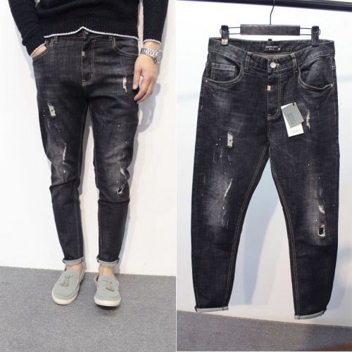 Jeans pour jeunesse pieds Slim en coton automne - Ref 1467307
