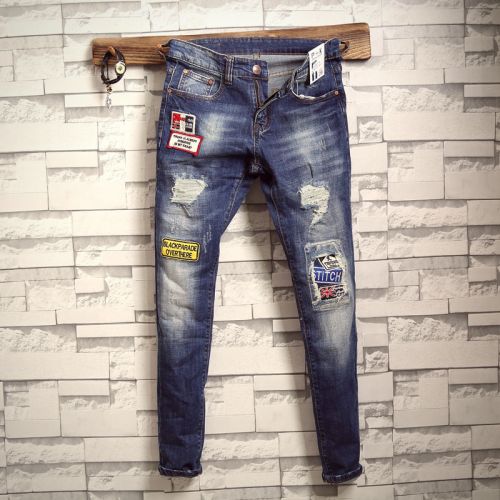 Jeans pour adolescent pieds Slim en coton printemps - Ref 1467373