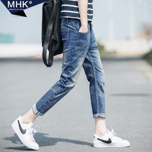 Jeans pour adolescent pieds Slim en coton automne - Ref 1467407