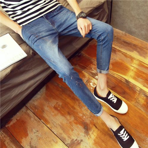 Jeans pour adolescent pieds Slim JEANS en coton été - Ref 1467412