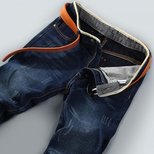 Jeans pour jeunesse coupe droite Coton, de fibres polyester viscose rayonne Quatre saisons - Ref 1467418