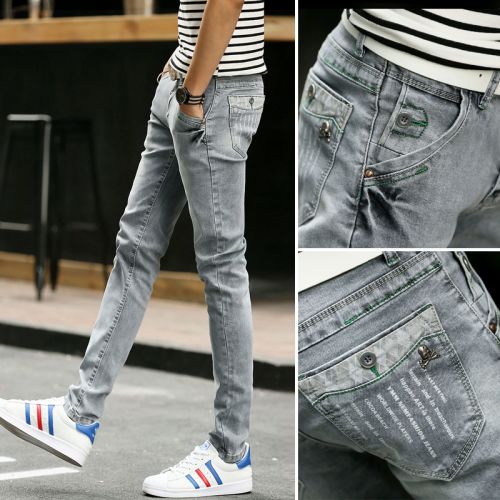Jeans pour jeunesse pieds Slim JEANS en coton bio écologique automne - Ref 1467445