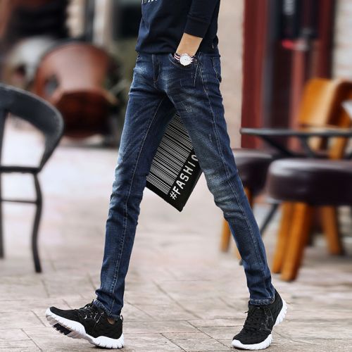 Jeans pour adolescent pieds Slim en coton automne - Ref 1467452