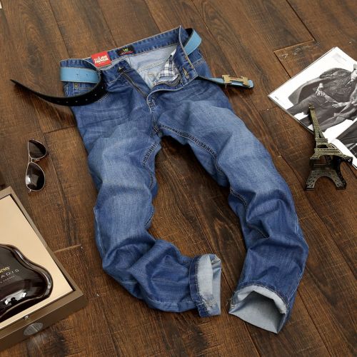 Jeans pour jeunesse coupe droite en coton été - Ref 1467476