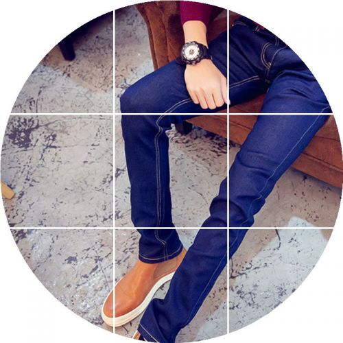 Jeans pour adolescent pieds Slim en coton Quatre saisons - Ref 1467584