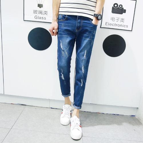 Jeans pour adolescent pieds Slim en coton automne - Ref 1467588