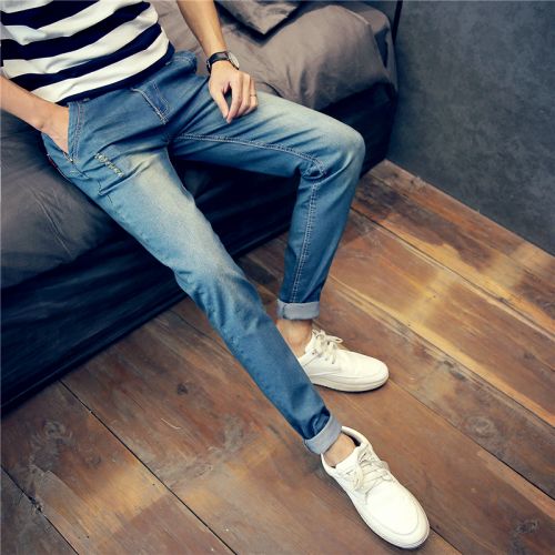 Jeans pour adolescent pieds Slim en coton Quatre saisons - Ref 1467649