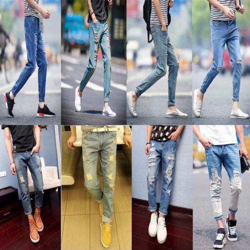 Jeans pour adolescent pieds Slim en coton automne - Ref 1467707