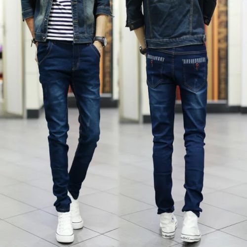 Jeans pour adolescent pieds Slim en coton hiver - Ref 1467773