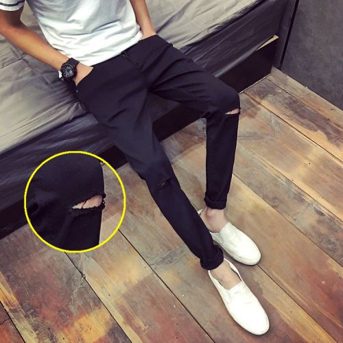 Jeans pour adolescent pieds Slim en coton Quatre saisons - Ref 1467941