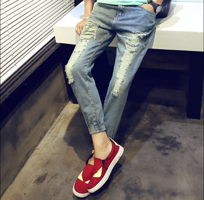 Jeans pour adolescent cloche-fonds coton automne - Ref 1467969