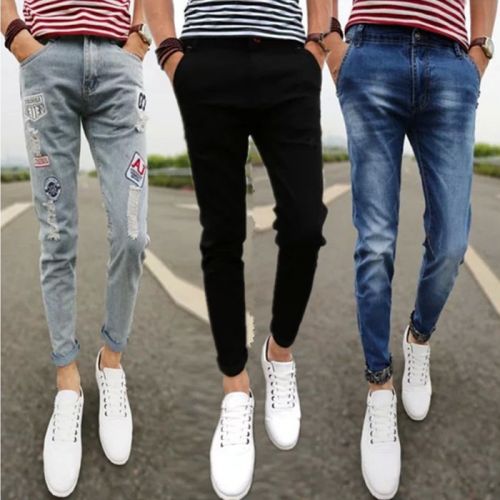 Jeans pour adolescent pieds Slim en coton automne - Ref 1467981