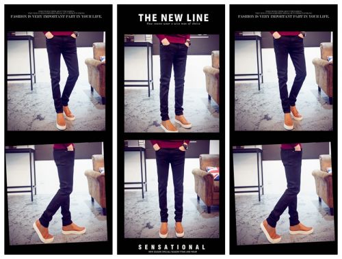 Jeans pour adolescent pieds Slim en coton Quatre saisons - Ref 1468056