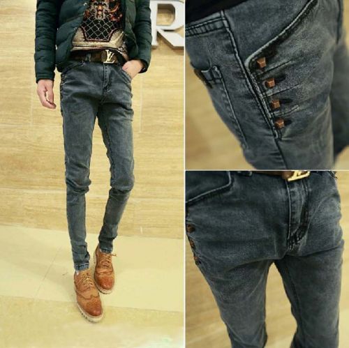Jeans pour adolescent pieds Slim en coton Quatre saisons - Ref 1468167
