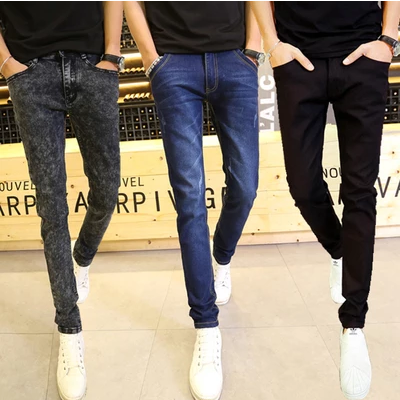 Jeans pour adolescent pieds Slim en coton Quatre saisons - Ref 1468205