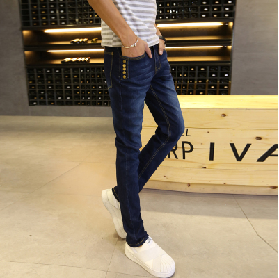 Jeans pour adolescent pieds Slim en coton automne - Ref 1468215