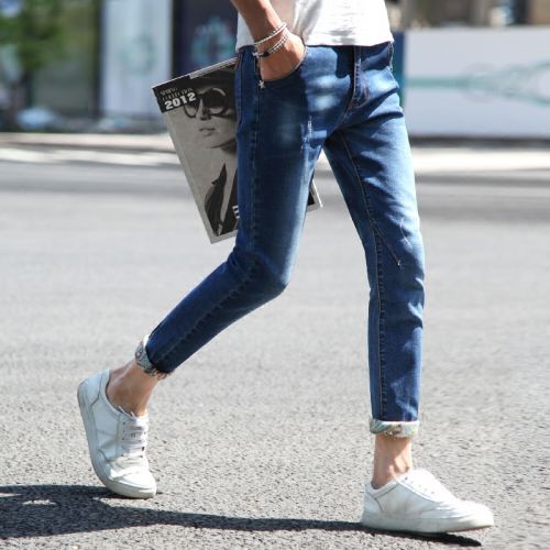 Jeans pour jeunesse pieds Slim HIIM HUUM en coton été - Ref 1468246