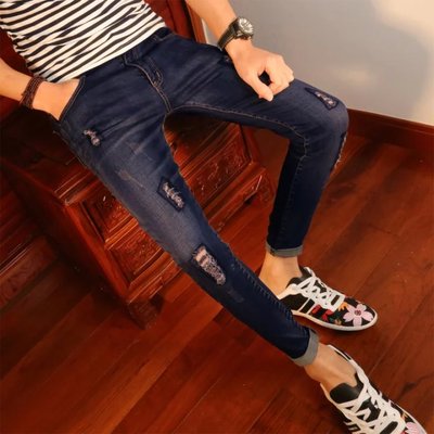 Jeans pour adolescent pieds Slim Quatre saisons - Ref 1468276