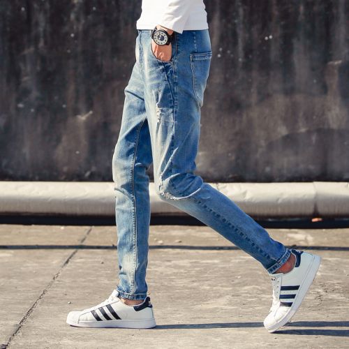 Jeans pour adolescent pieds Slim GUSSKATER en coton automne - Ref 1468352